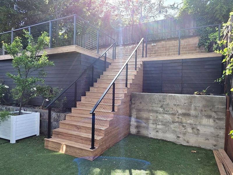 Stairs and upper deck, San Carlos, built by MS Construction and Services with Eva-Last Pioneer boards