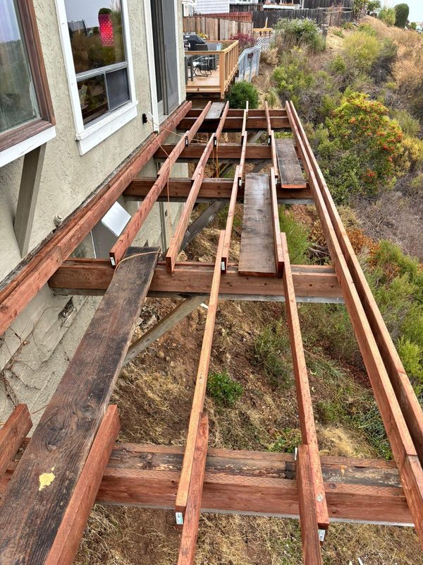 Joists running from the house side of the frame, Hillsborough