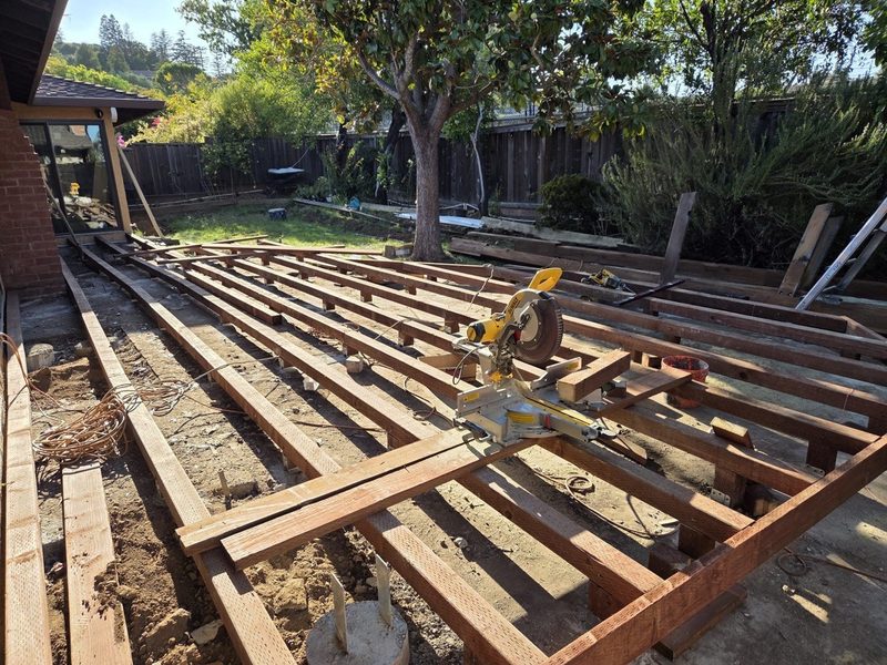 Joists with solid blocking, ready for hardwood decking, Cupertino