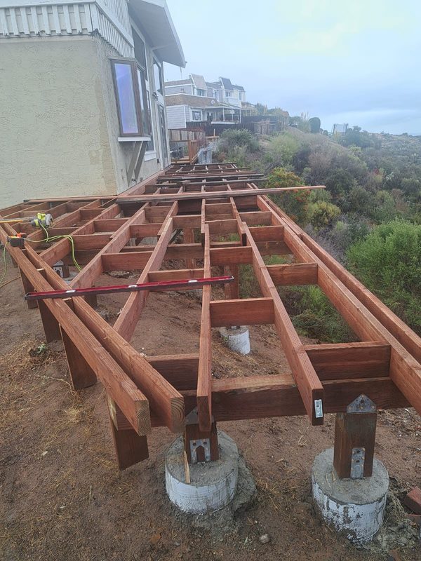 Piers, posts, beam and joists: the whole load path before decking, Hillsborough