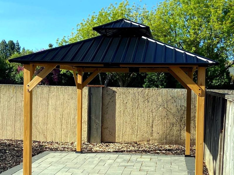 Gazebo kit with a metal roof, assembled and anchored, by MS Construction and Services