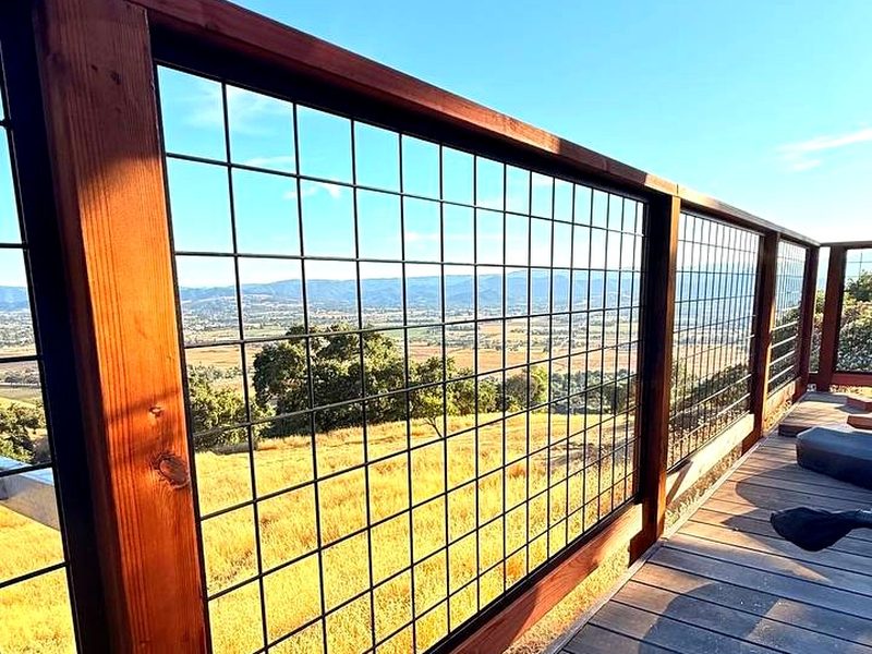 Wild hog panels in a redwood frame, facing the valley, built by MS Construction and Services