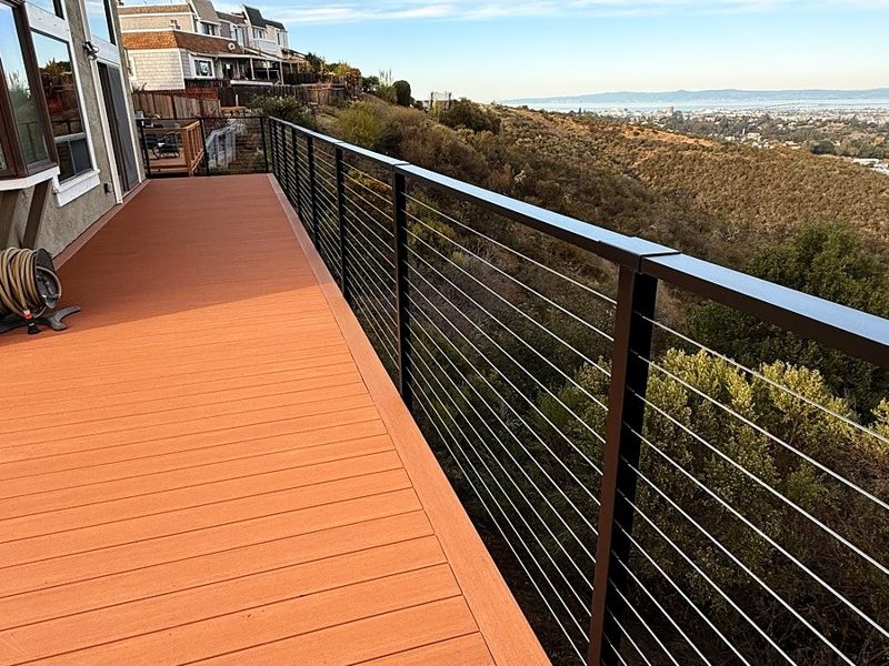 Deck over the hillside, Hillsborough, built by MS Construction and Services with TimberTech AZEK Vintage boards