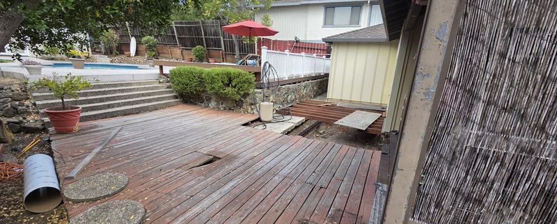 The old deck by the pool