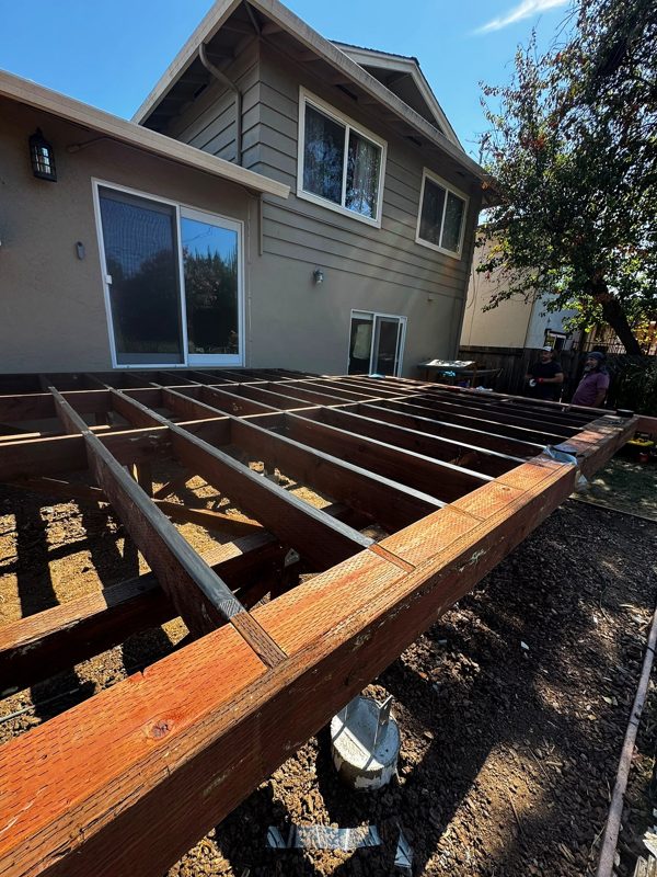 Joists ready for the composite surface