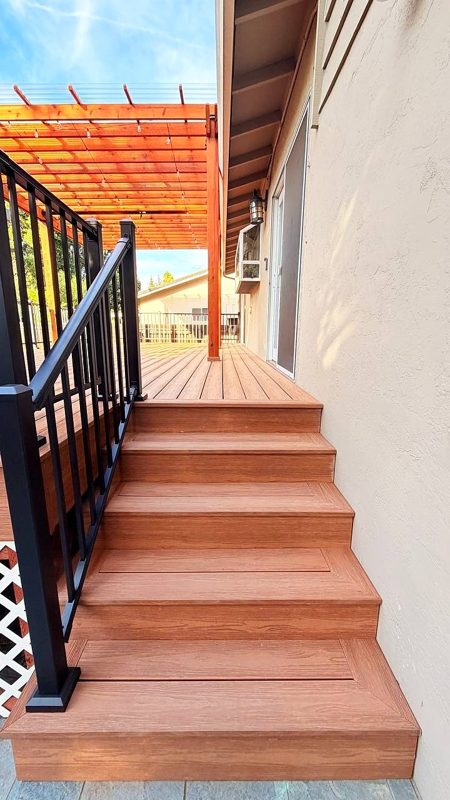 Steps and picket railing