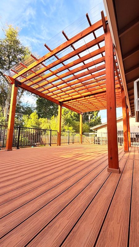 Under the pergola: posts and beams