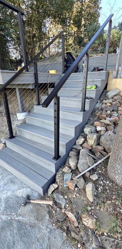 Stairs with cable railing