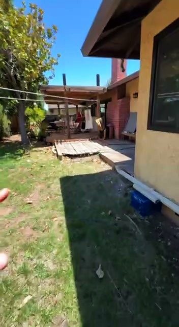 The side of the house before