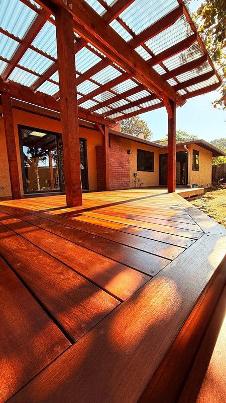 Deck edge and pergola