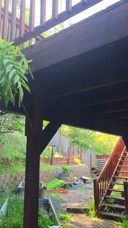 The old second-story deck and stairs