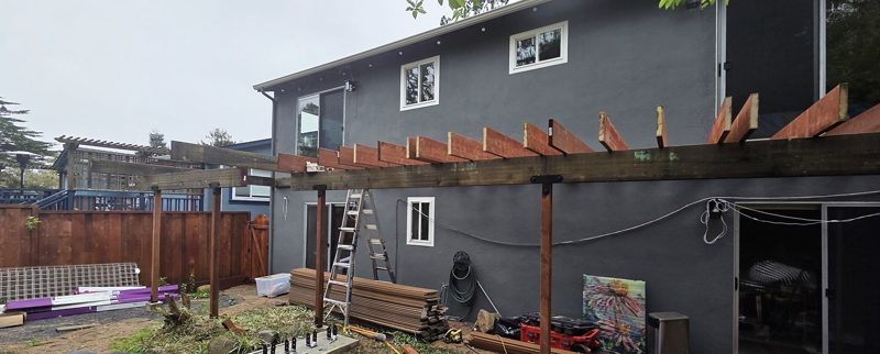 New beams along the house