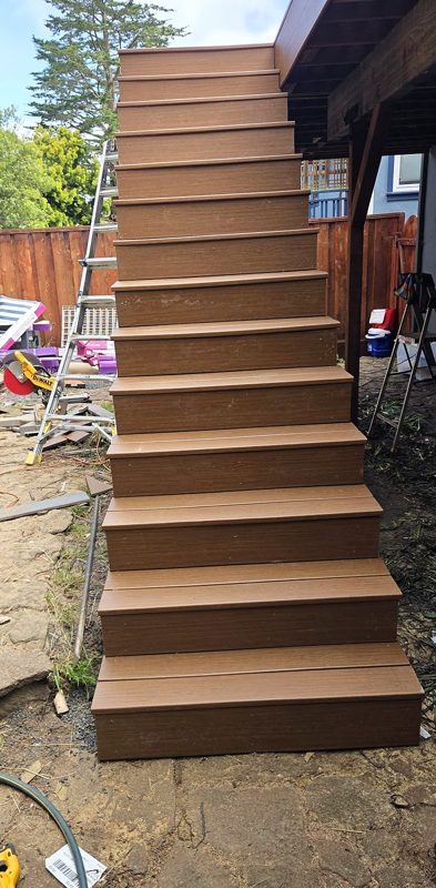Stairs clad in Trex