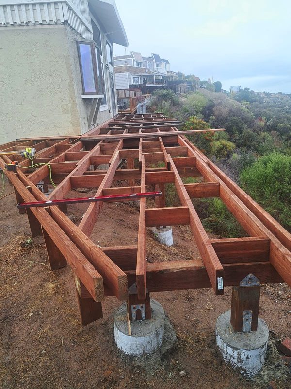 Frame on concrete piers