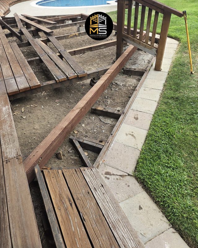 Decking removed for inspection
