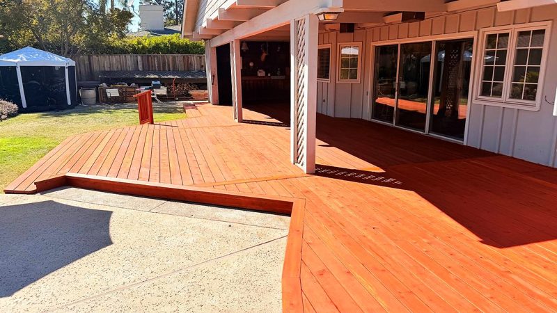 Side patio section by the lawn