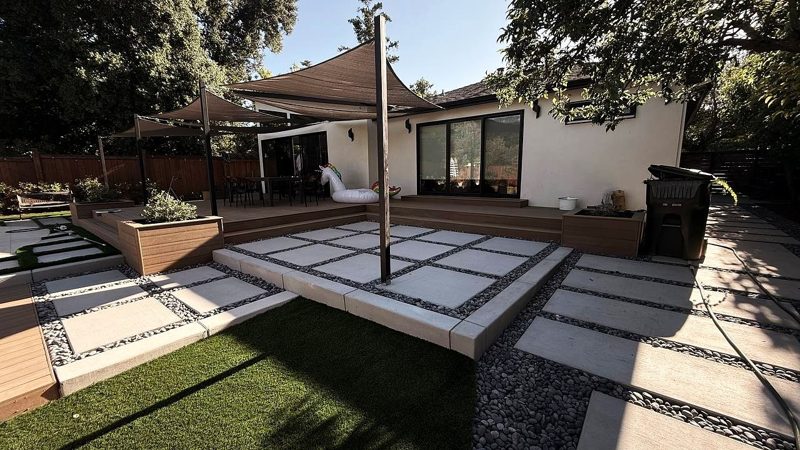 Los Altos — Composite deck and pool equipment enclosure built by MS Construction and Services