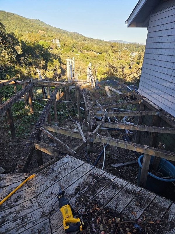 The old deck over the hillside