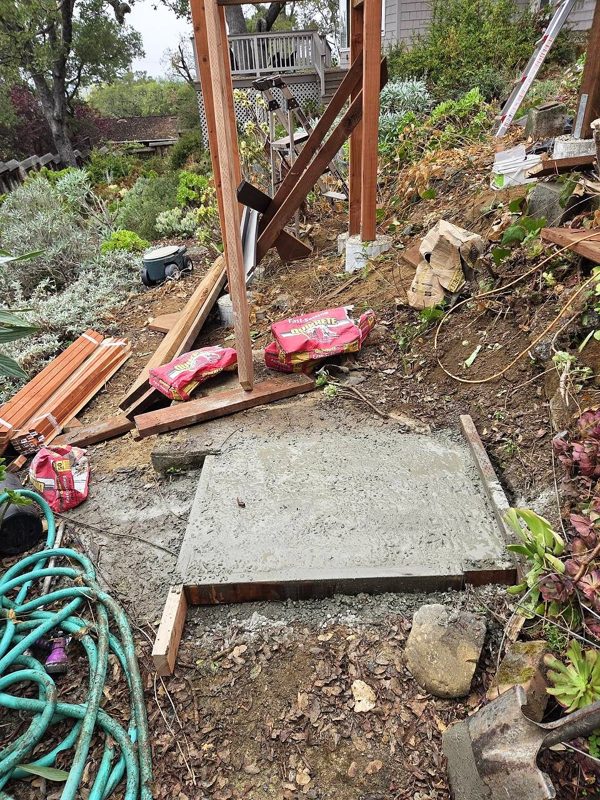 Old footings on the slope