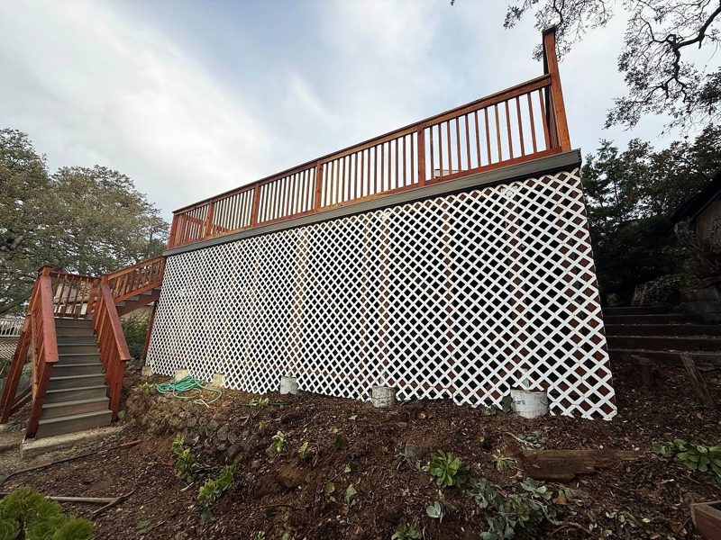 The deck from the hillside
