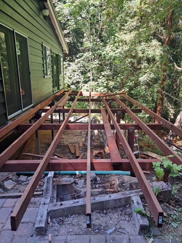 Old decking off