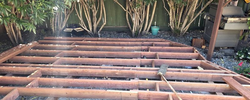 Joists set over gravel
