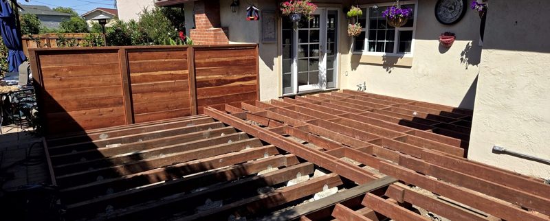 Framing up to the patio doors