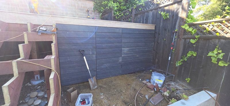Facade boards closing the base