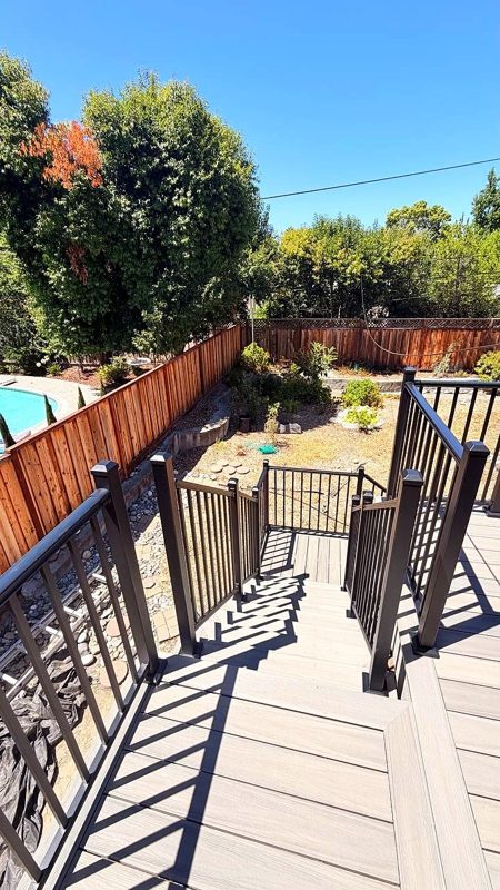 Looking down the stairs to the yard