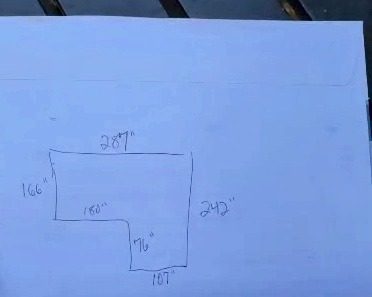 The homeowner's own sketch with measurements
