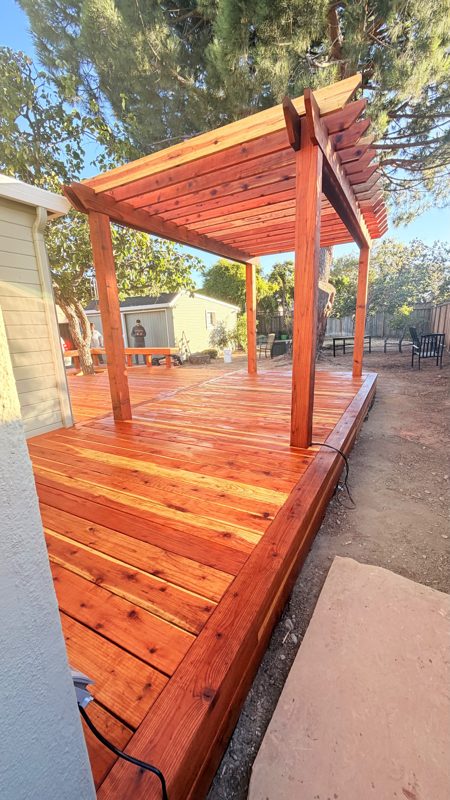 Deck and pergola from the side