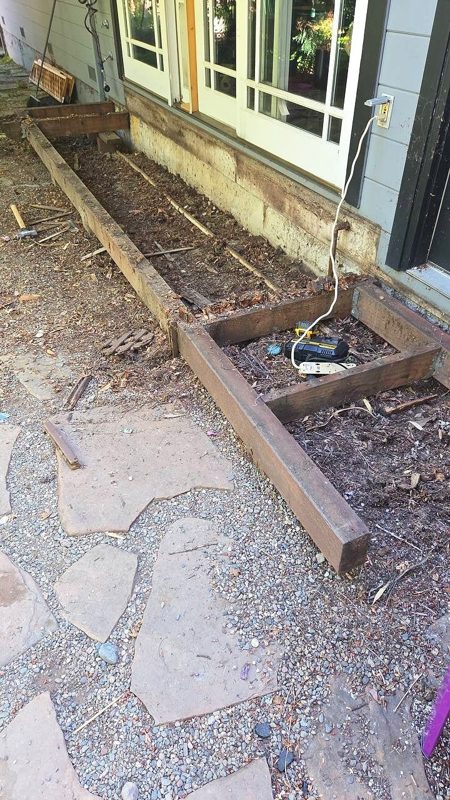 First beams along the house