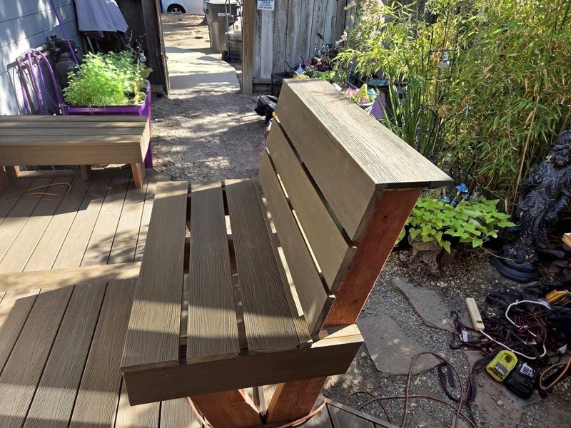 The bench from the side
