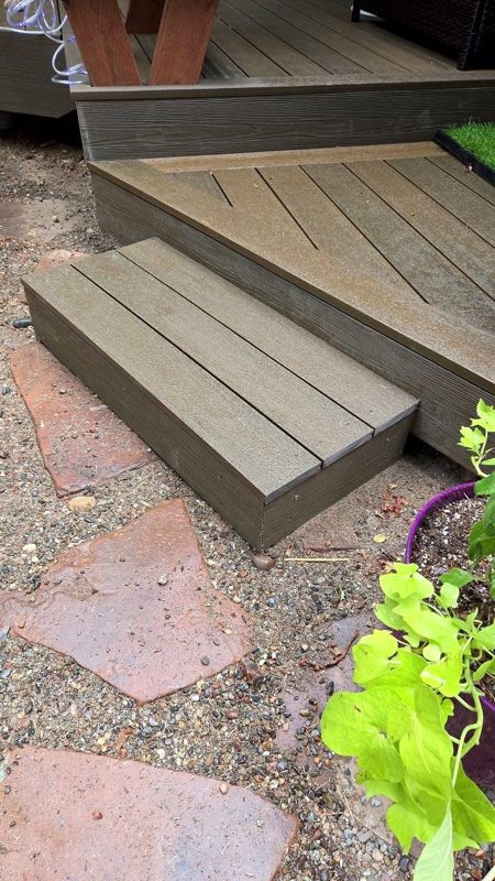 Steps down to the path