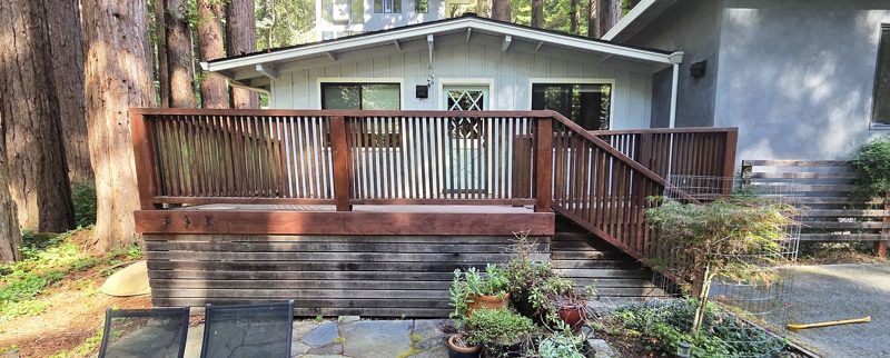 Old deck and wood railings