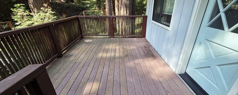 Weathered boards by the entrance