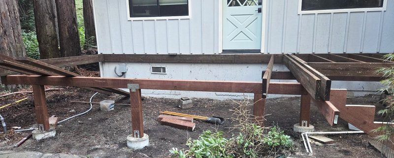 New framing along the house