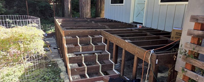 Stair stringers in place