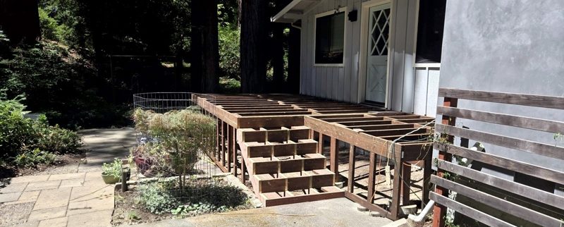 Both stairs framed