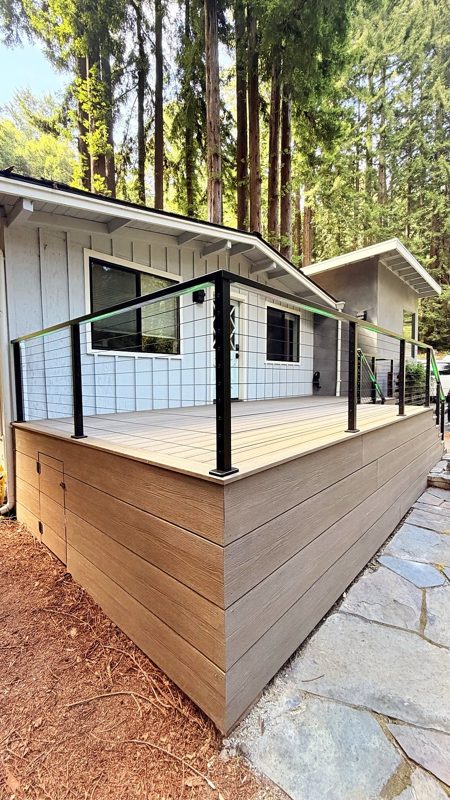 Finished deck among the redwoods