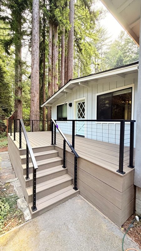 Front stairs and cable railing