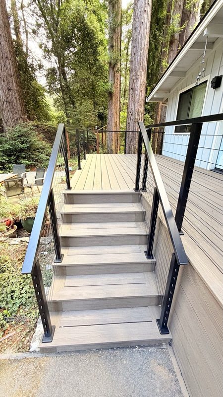 Side stairs with aluminum rails